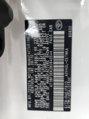 4T1BF3EK2BU640544 - 2011 TOYOTA CAMRY BASE WHITE photo 12