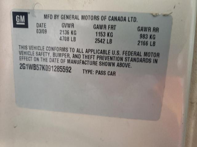 2G1WB57K091285592 - 2009 CHEVROLET IMPALA LS TAN photo 12