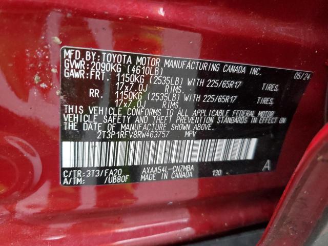 2T3P1RFV8RW463757 - 2024 TOYOTA RAV4 XLE RED photo 14
