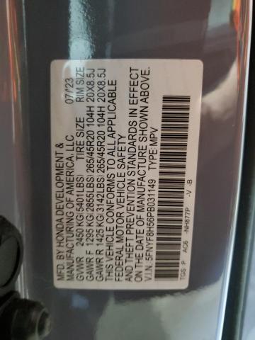 5FNYF8H56PB031149 - 2023 HONDA PASSPORT EXL Blau Foto 13