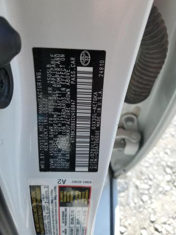 4T1BK3DBXCU458847 - 2012 TOYOTA AVALON BASE Білий фото 12