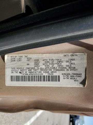 4TANL42N2XZ410166 - 1999 TOYOTA TACOMA GOLD photo 12