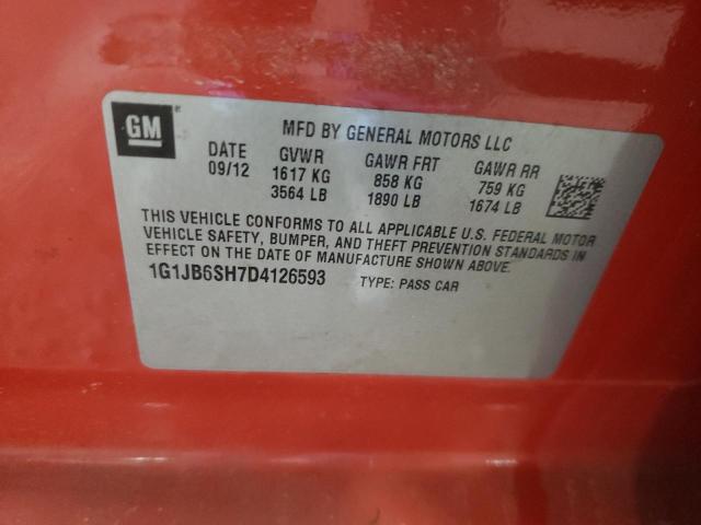 1G1JB6SH7D4126593 - 2013 CHEVROLET SONIC LS 橙色 照片 12