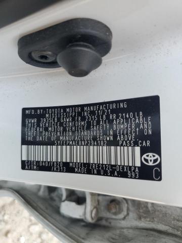 5YFEPMAE8NP294182 - 2022 TOYOTA COROLLA LE 白色 照片 13