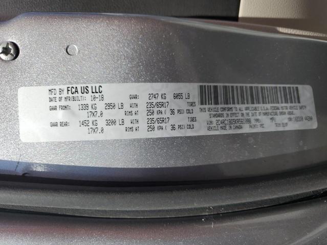 2C4RC1BG5KR561088 - 2019 CHRYSLER PACIFICA TOURING L SILVER photo 13