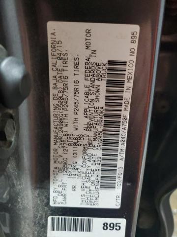 3TMLU4EN4FM191439 - 2015 TOYOTA TACOMA DOUBLE CAB Grau Foto 12