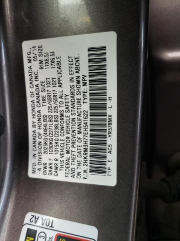 2HKRM3H77EH541622 - 2014 HONDA CR-V EXL GRAY photo 13