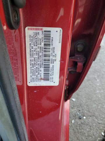 JTDBR32E030043895 - 2003 TOYOTA COROLLA CE Қызыл фото 12