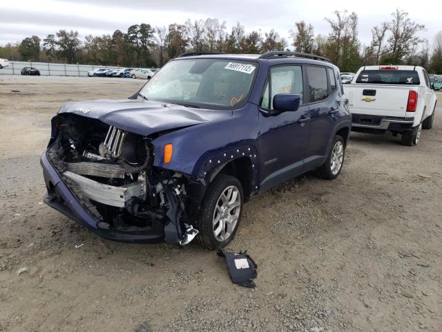 ZACCJBBB8HPF26564 - 2017 JEEP RENEGADE LATITUDE BLUE photo 2