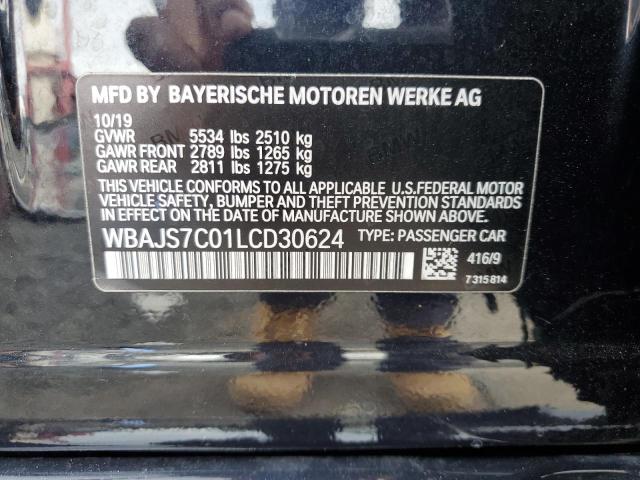 WBAJS7C01LCD30624 - 2020 BMW M550XI BLACK photo 13