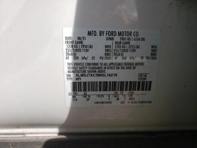 5LM5J7XC5MGL16219 - 2021 LINCOLN AVIATOR RESERVE WHITE photo 13