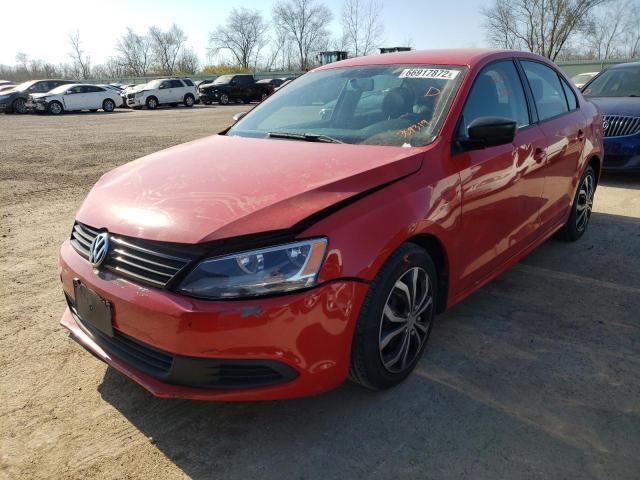 3VW2K7AJ6BM359319 - 2011 VOLKSWAGEN JETTA BASE RED photo 2