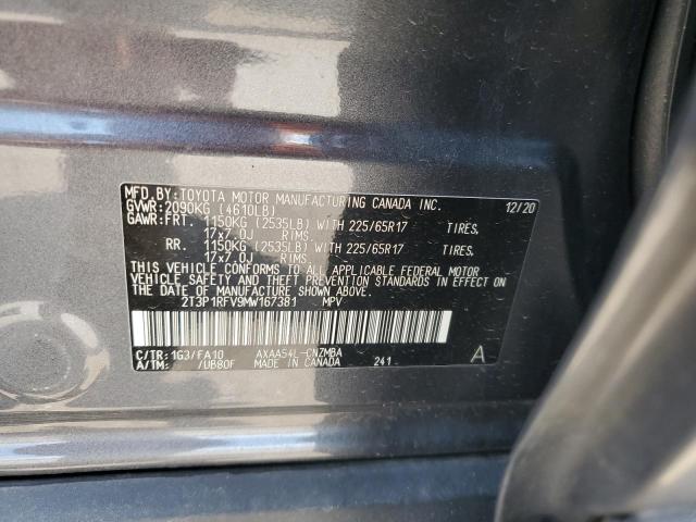 2T3P1RFV9MW167381 - 2021 TOYOTA RAV4 XLE GRAY photo 13