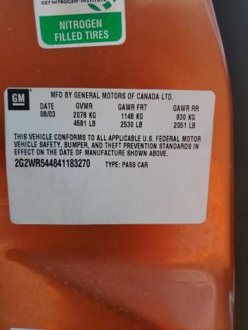 2G2WR544841183270 - 2004 PONTIAC GRAND PRIX GTP Narıncı foto 12