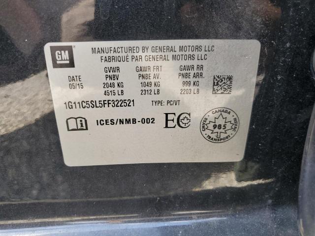 1G11C5SL5FF322521 - 2015 CHEVROLET MALIBU 1LT 黑色 照片 12