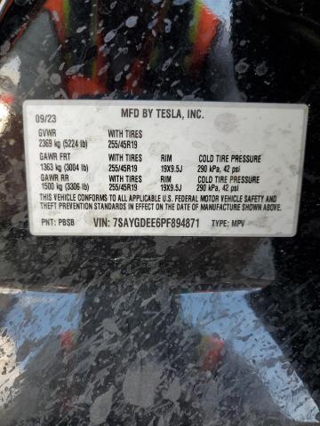7SAYGDEE6PF894871 - 2023 TESLA MODEL Y Черный фото 13