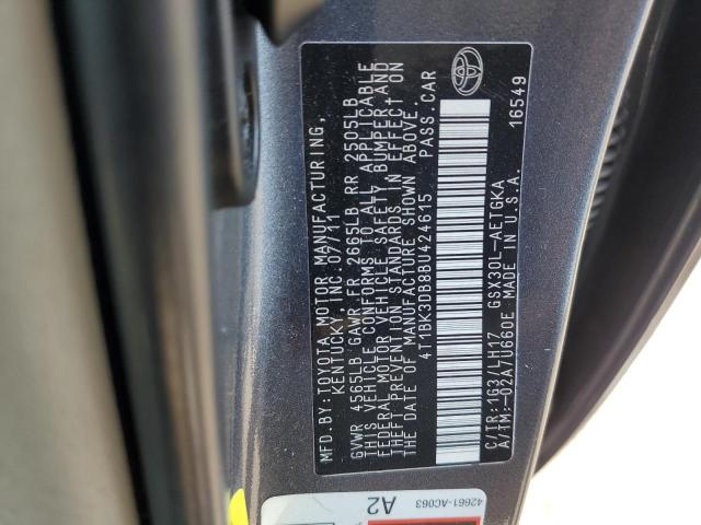 4T1BK3DB8BU424615 - 2011 TOYOTA AVALON BASE 石墨色 照片 13