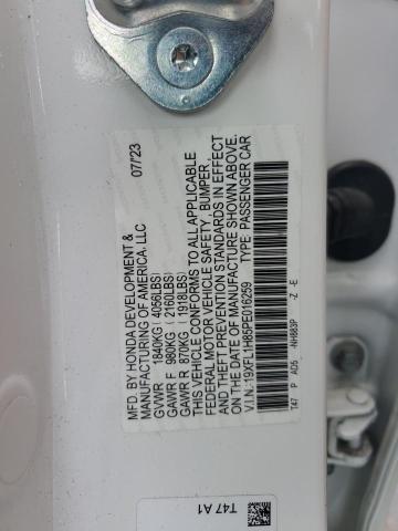 19XFL1H85PE016259 - 2023 HONDA CIVIC SPORT TOURING WHITE photo 12