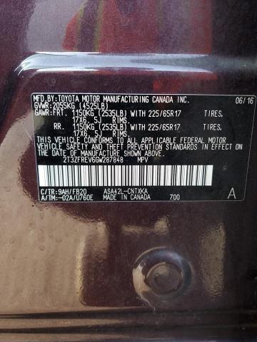 2T3ZFREV6GW287848 - 2016 TOYOTA RAV4 LE PURPLE photo 13