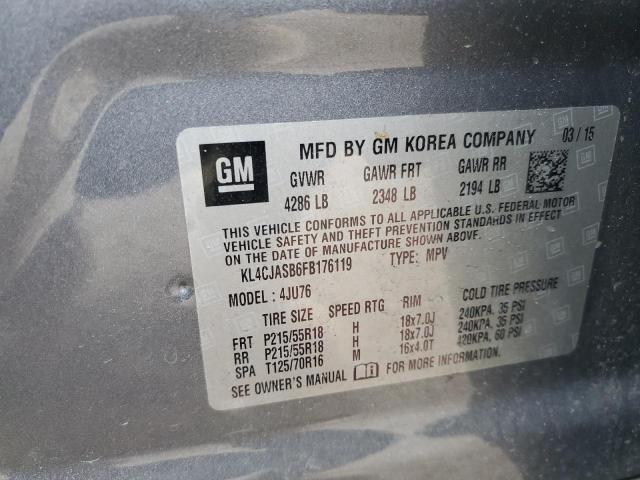 KL4CJASB6FB176119 - 2015 BUICK ENCORE 灰色 照片 13