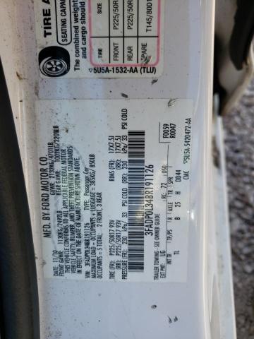 3FADP0L34BR191126 - 2011 FORD FUSION HYBRID WHITE photo 12