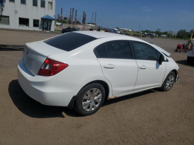 2HGFB2F44CH038701 - 2012 HONDA CIVIC LX WHITE photo 3