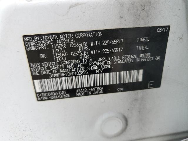 JTMWFREV0HD102825 - 2017 TOYOTA RAV4 XLE WHITE photo 13