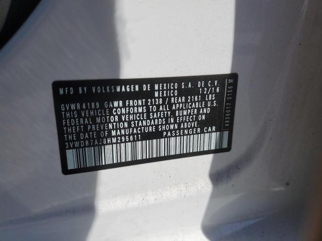 3VWDB7AJ8HM295611 - 2017 VOLKSWAGEN JETTA SE WHITE photo 12