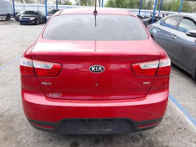 KNADM4A3XD6257477 - 2013 KIA RIO LX RED photo 6