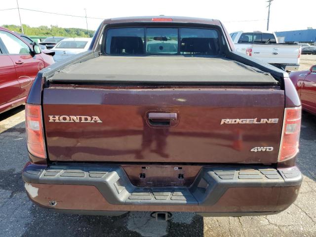 5FPYK16589B100617 - 2009 HONDA RIDGELINE RTL BURGUNDY photo 6