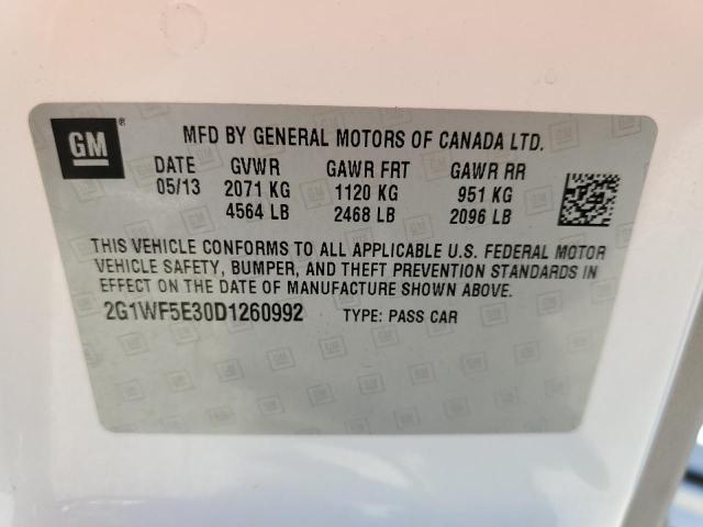 2G1WF5E30D1260992 - 2013 CHEVROLET IMPALA LS Biały zdjęcie 12