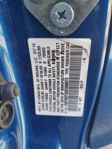 19XFB2F53EE066673 - 2014 HONDA CIVIC LX BLUE photo 13