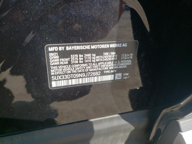 5UX33DT09N9J72682 - 2022 BMW X4 XDRIVE30I BLACK photo 13