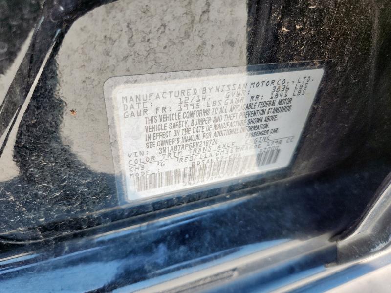 3N1AB7AP6FY218724 - 2015 NISSAN SENTRA S BLACK photo 12