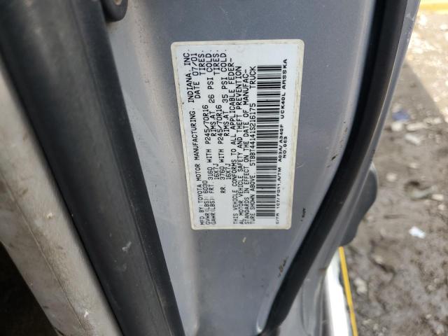 5TBBT44141S216175 - 2001 TOYOTA TUNDRA ACCESS CAB ვერცხლისფერი ფოტო 12