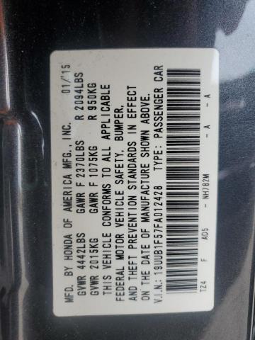 19UUB1F57FA012428 - 2015 ACURA TLX TECH GRAY photo 12