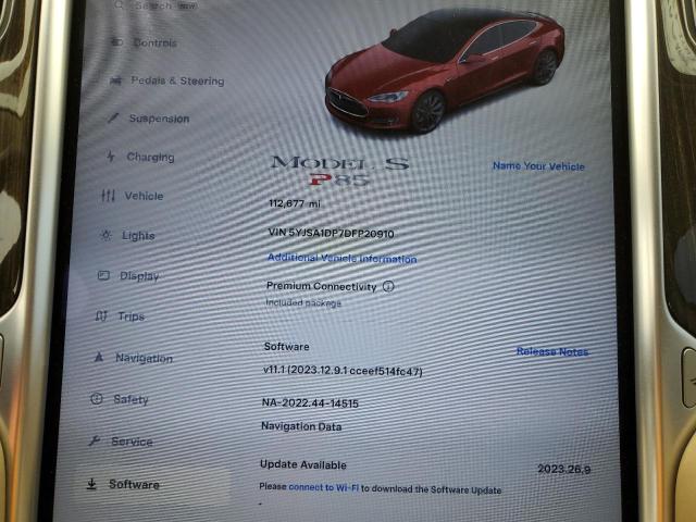 5YJSA1DP7DFP20910 - 2013 TESLA MODEL S Կարմիր լուսանկար 9