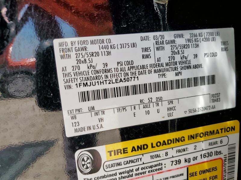 1FMJU1HT2LEA50771 - 2020 FORD EXPEDITION XLT 黑色 照片 13