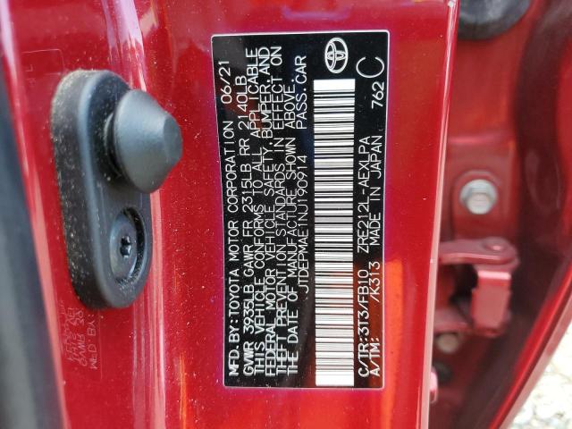 JTDEPMAE1NJ190914 - 2022 TOYOTA COROLLA LE 栗色 照片 13