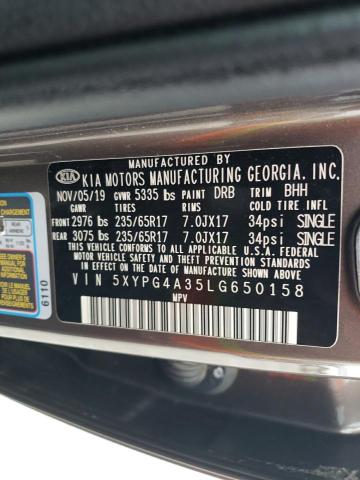 5XYPG4A35LG650158 - 2020 KIA SORENTO L BROWN photo 14