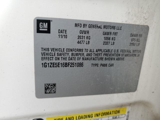 1G1ZE5E16BF251086 - 2011 CHEVROLET MALIBU LTZ თეთრი ფოტო 12