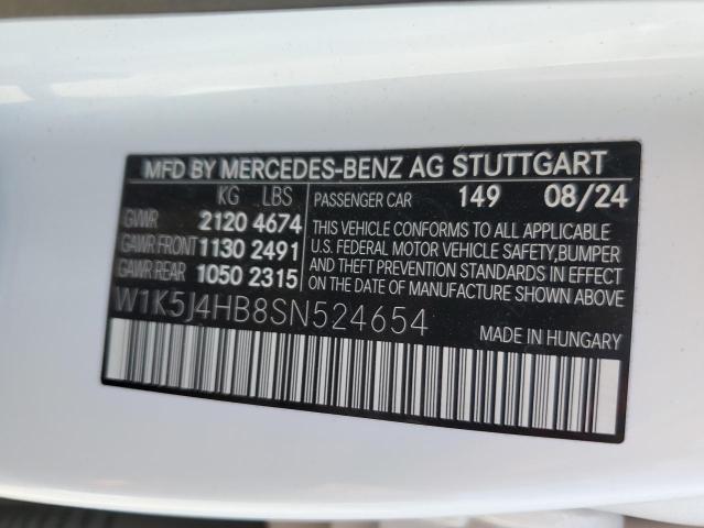 W1K5J4HB8SN524654 - 2025 MERCEDES-BENZ CLA 250 4MATIC WHITE photo 12