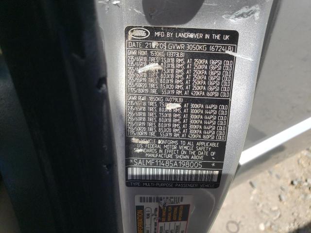 SALMF11485A198005 - 2005 LAND ROVER RANGE ROVE HSE SILVER photo 14