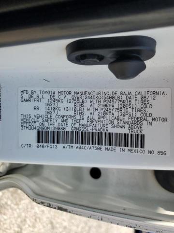 3TMJU4GN9DM139080 - 2013 TOYOTA TACOMA DOUBLE CAB PRERUNNER WHITE photo 12