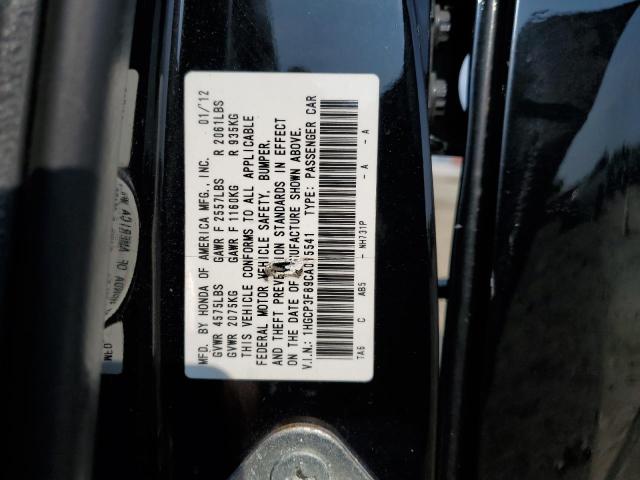 1HGCP3F89CA015541 - 2012 HONDA ACCORD EXL BLACK photo 12