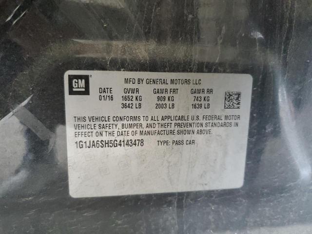 1G1JA6SH5G4143478 - 2016 CHEVROLET SONIC LS 黑色 照片 13