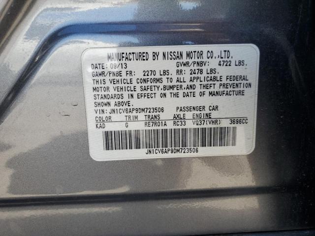 JN1CV6AP9DM723506 - 2013 INFINITI G37 BASE GRAY photo 12