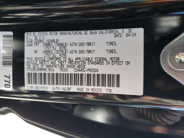 3TMLB5JN9RM017016 - 2024 TOYOTA TACOMA DOUBLE CAB შავი ფოტო 13