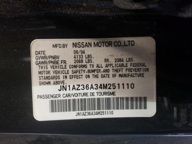 JN1AZ36A34M251110 - 2004 NISSAN 350Z ROADSTER BLACK photo 12