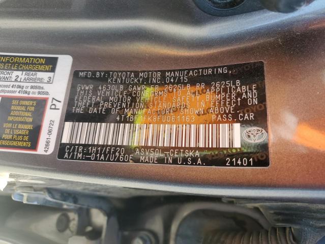 4T1BF1FK8FU061163 - 2015 TOYOTA CAMRY LE 石墨色 照片 12